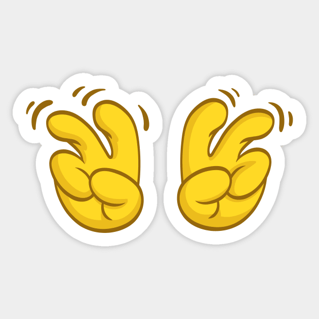 Quotation Cartoon Emoji Yellow Hands Air Quotes Sticker TeePublic